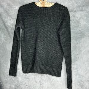 Pendleton Sweater Women Large Tight Knit Thick Heavy Black Winter Minimalist